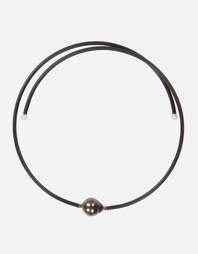 Lauren Moshi Kamari Tahitian Pearl Choker In Black/ Black Pearl