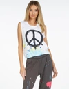 Lauren Moshi Kel Brush Peace In White/paint Splatter