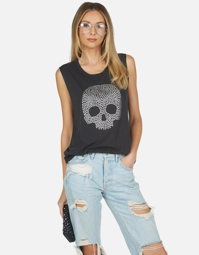 Lauren Moshi Kel Nailhead Skull In Onyx