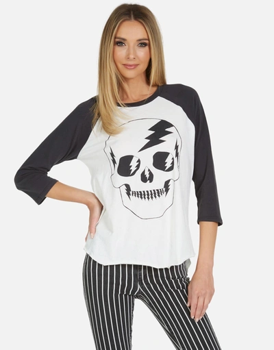 Lauren Moshi Kenya Electric Skull In Milk/onyx