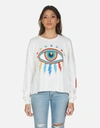 Lauren Moshi Lee Rainbow Lightning Eye Pullover In Milk