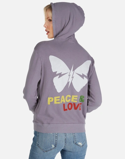 Lauren Moshi Lennox Peace & Love Butterfly In Grey Violet