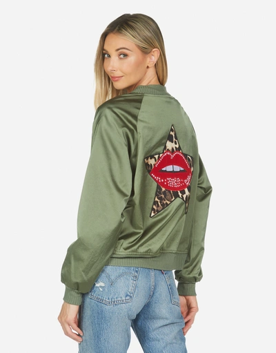 Lauren Moshi Levelle Leopard Star Lip Patch In Military/ Leopard