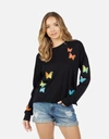 Lauren Moshi Luella Rainbow Butterflies In Black