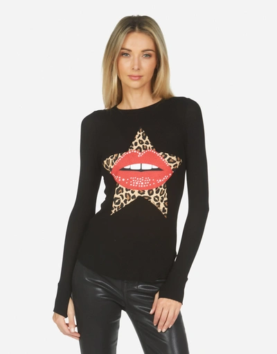 Lauren Moshi Mckinley Leopard Star Lip In Black