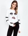 Lauren Moshi Mckinley Pierced Biting Lip Face In White