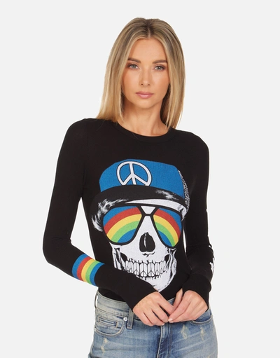 Lauren Moshi Mckinley Rainbow Peace Skull In Black