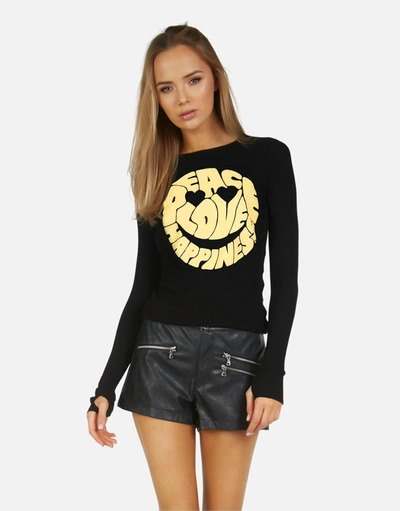 Lauren Moshi X Mckinley X Text Happy Face In Black