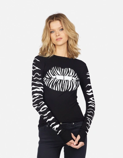 Lauren Moshi Mckinley Zebra Lip In Black