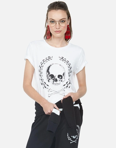 Lauren Moshi Moxie Skull Crest In White