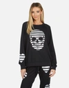 Lauren Moshi Noleta Stripe Skull In Black