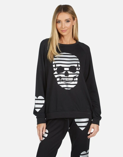 Lauren Moshi Noleta Stripe Skull In Black