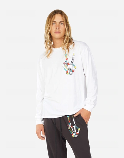 Lauren Moshi Men Rolston Color Elements Skeleton Peace In White