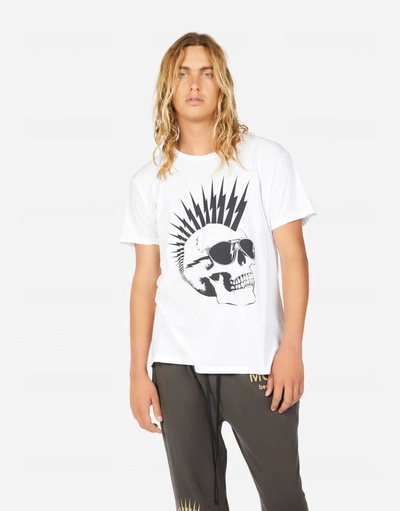 Lauren Moshi Men Sadler Moshi Lightning Skull In White