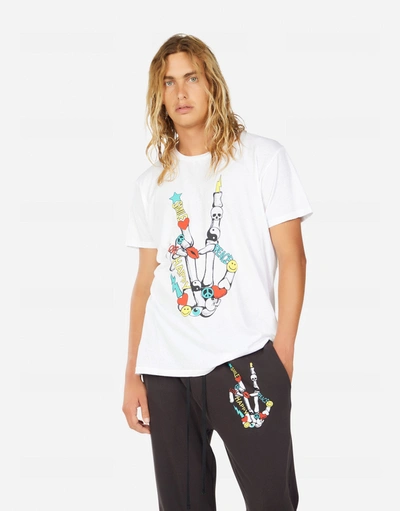 Lauren Moshi Men Sadler- Color Elements Skeleton Peace In White