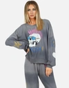 Lauren Moshi Sierra Moshi Lightning Skull In Faded Graphite