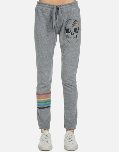 Lauren Moshi Uri Rainbow Electric Skull In Heather Grey