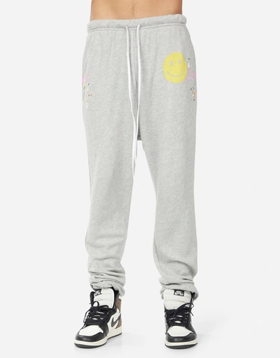 Lauren Moshi Men Whitmore Spray Happyface In Heather Grey/ Graffiti Splatter