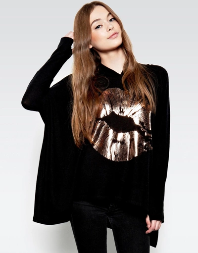 Lauren Moshi Wilma Rose Gold Foil Lip In Black