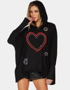 Lauren Moshi X Wilma X Stitched Heart Elements In Black