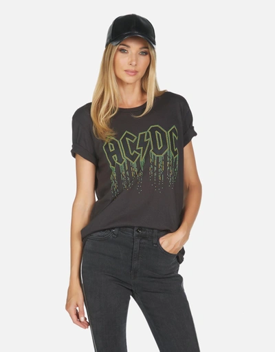 Lauren Moshi X Acdc Wolf Ac/dc Neon Stud In Onyx