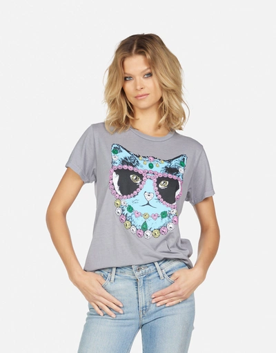 Lauren Moshi Wolf Diamond Cat In Smoky Grey