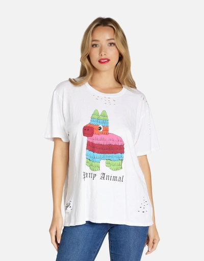 Lauren Moshi Wolf Party Animal In White