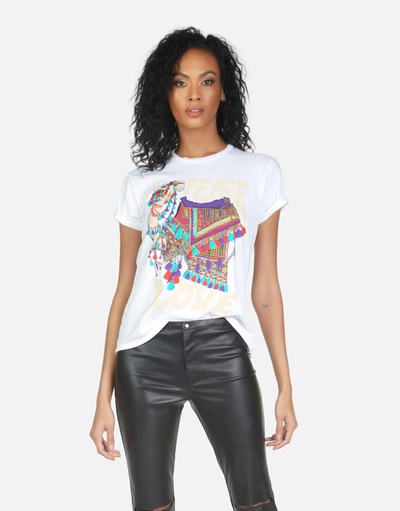 Lauren Moshi Wolf Peace Love Camel In White