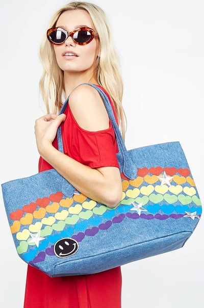 Lauren Moshi X Exclusive X Jackie Rainbow Heart In Hada Mada Denim