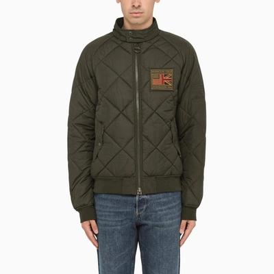 BARBOUR MILITARY GREEN QUILTED BOMBER JACKET