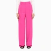 Msgm Fuchsia Wool Classic Trousers In Pink