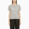 SAINT LAURENT MELANGE GREY COTTON CREW NECK T-SHIRT