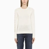 Canada Goose Ivory-coloured Wool Sweater With Logo On Sleeve In White