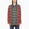 R13 Patchwork Plaid Cotton Flannel Work Shirt In Multicolor