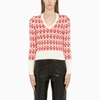 Ami Alexandre Mattiussi Red & Off-white Jacquard Sweater In Multicolor