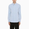 Salvatore Piccolo Poplin Cotton Alberto Shirt With Breast Pocket In Light Blue
