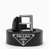 PRADA PRADA | BLACK LEATHER BELT WITH LOGO,2CC546R2Z/L_PRADA-F0002_300-110