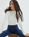 Veronica Beard Theresa Knit Ruched Turtleneck In White