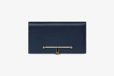 Strathberry Large Melville Street Wallet In Navy / White