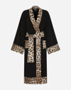 Dolce & Gabbana Cotton Terry Bathrobe In Multicolor