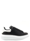 Alexander Mcqueen Leather Exaggerated-sole Sneakers In White/black