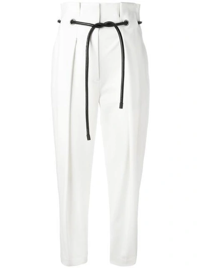 3.1 Phillip Lim Flowerworks Print Crop Wide Leg Pants In White