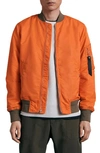 Rag & Bone Icons Manston Recycled Nylon Bomber Jacket In Orange