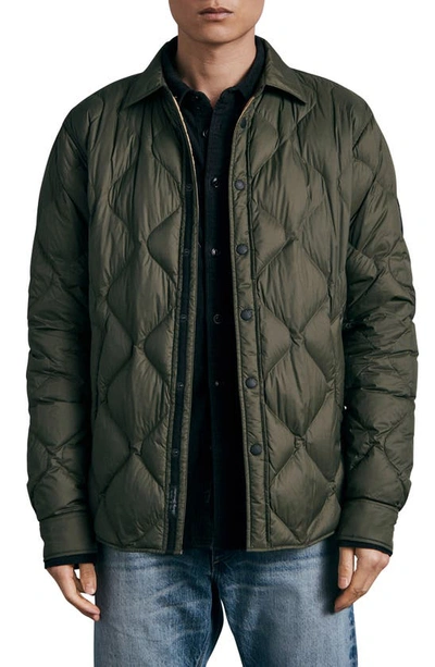 Rag & Bone Icons Dane Quilted Shirt Jacket In Dustygrn