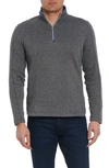 Robert Graham Delage Tweed Jacquard Quarter Zip Pullover In Navy