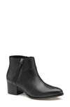 Johnston & Murphy Trista Zip Pointed Toe Bootie In Black Calfskin
