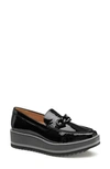 Johnston & Murphy Gracelyn Chain Wedge Loafer In Black Patent