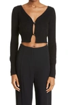 Jacquemus Le Cardigan Alzou Cropped Knitted Cardigan In Black