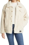 Ugg Button-up Faux Shearling Jacket In Beige