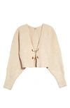 Cult Gaia Casella Metallic Toggle Cardigan In White